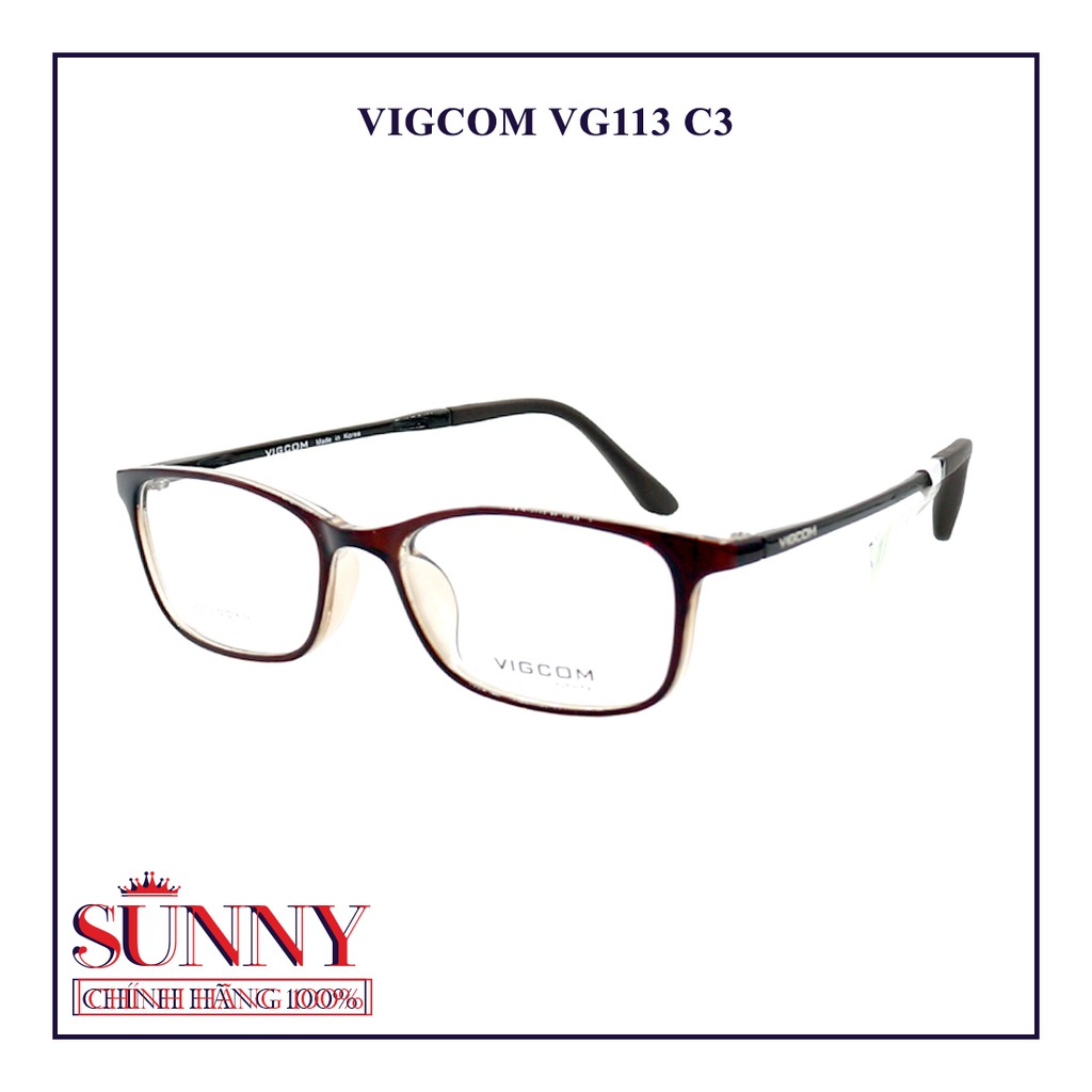 Gọng kính Vigcom VG113 (P1) - sp chính hãng, bảo hành toàn quốc, có kem tem chống hàng giả do bộ công an cấp