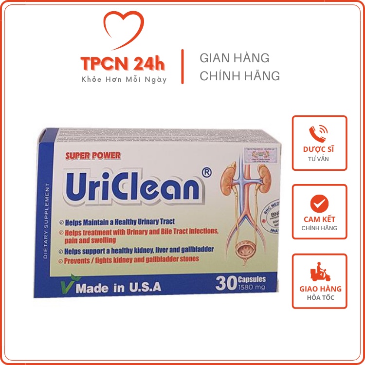 Super Power UriClean - Tan sỏi thận, giảm viêm đường tiết niệu