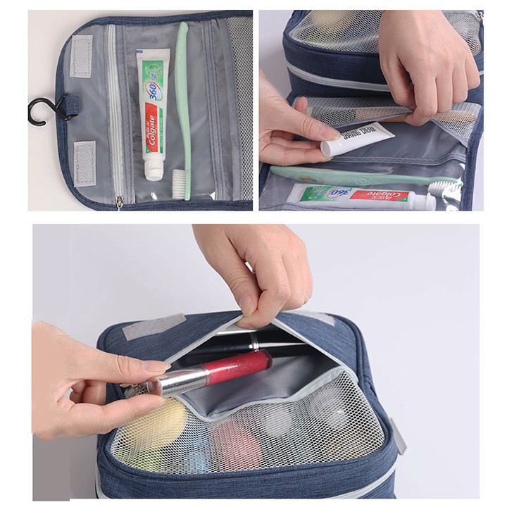 HCM - Túi du lịch vải bố chống thấm đựng đồ dùng vệ sinh cá nhân mang du lich công tác Hono WeFight