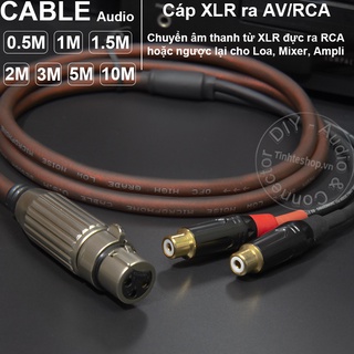 Dây xlr sang 2 av diy 0.5m đến 5m - cáp canon cái ra 2 hoa sen cái