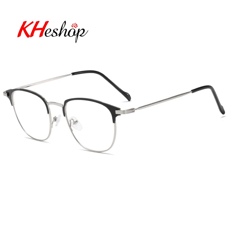 Siêu Phẩm kính 0 độ 2022, Gọng Cận Retro Kim loại thiết kế hình bầu dục đẹp mắt mã Y3007