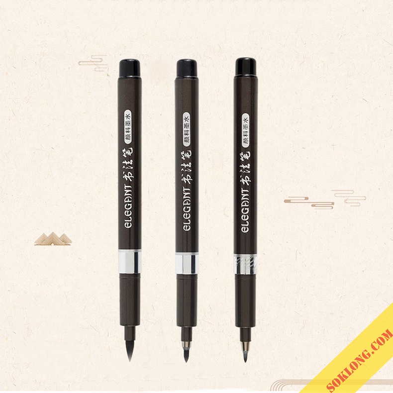 Bút lông đầu cọ viết brush letering nét thanh nét đậm, thư pháp Baoke B27