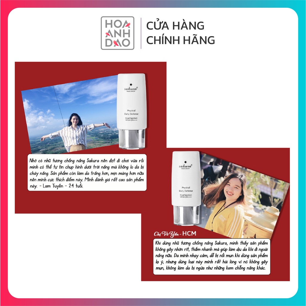 Nhũ tương chống nắng vật lý Sakura Physical Daily Defense SPF 50+ PA ++++