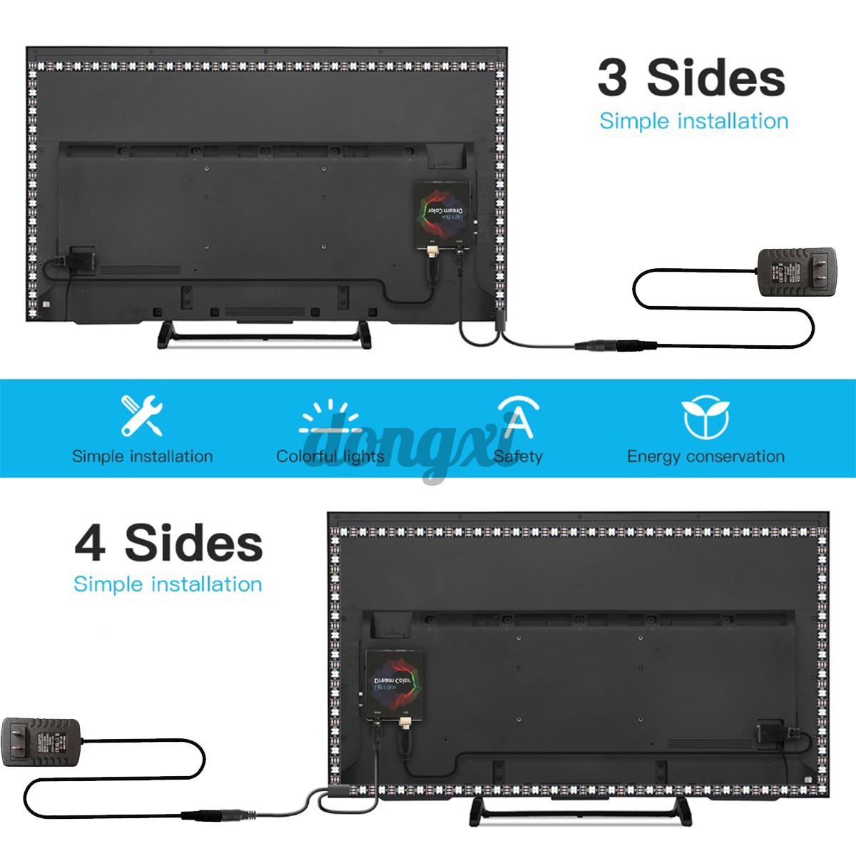 1/2/3/4/5m DIY Ambilight TV PC USB LED Strip HDTV Computer Monitor Backlight