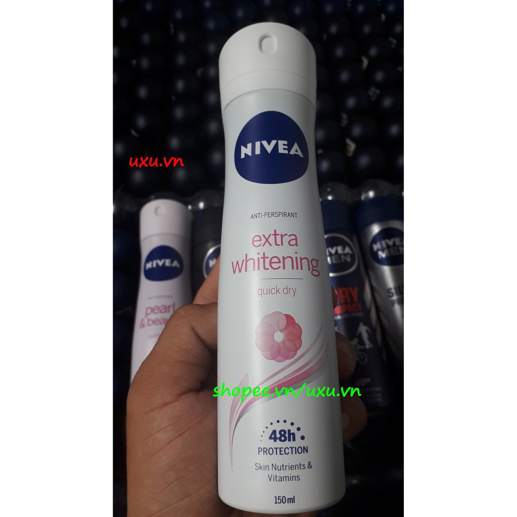 Xịt Khử Mùi Nữ 150Ml Nivea Trắng Mịn Mờ Vết Thâm Extra Whitening, Với uxu.vn Tất Cả Là Chính Hãng.