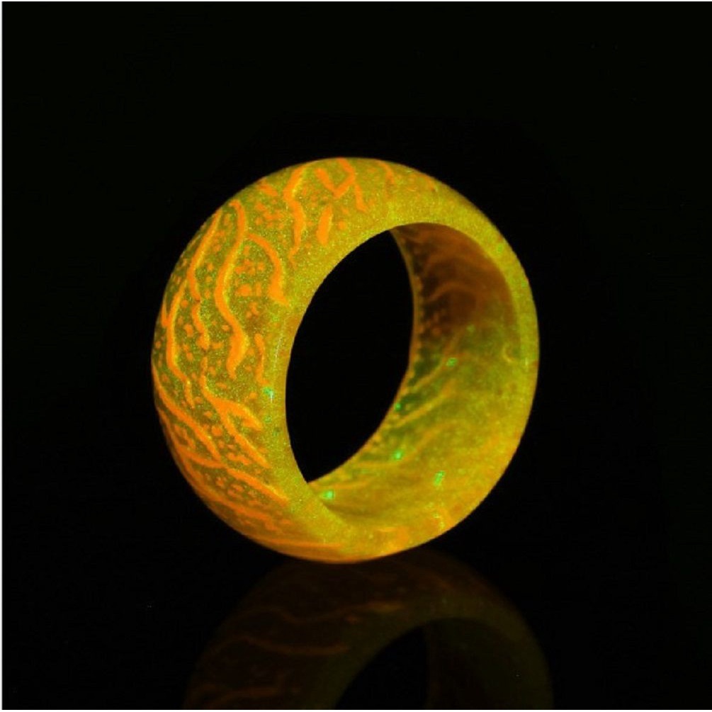 Nhẫn đeo tay bằng gỗ và hợp kim phát sáng nhiều màu
