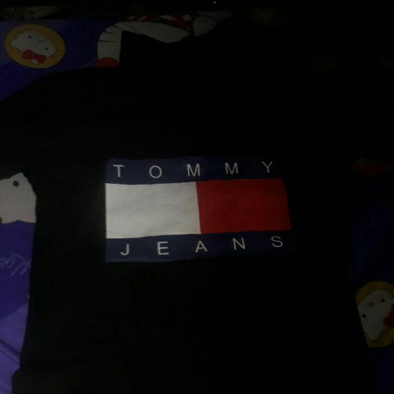 Áo Black Tommy Jeans màu đen Hàng real(second hand)