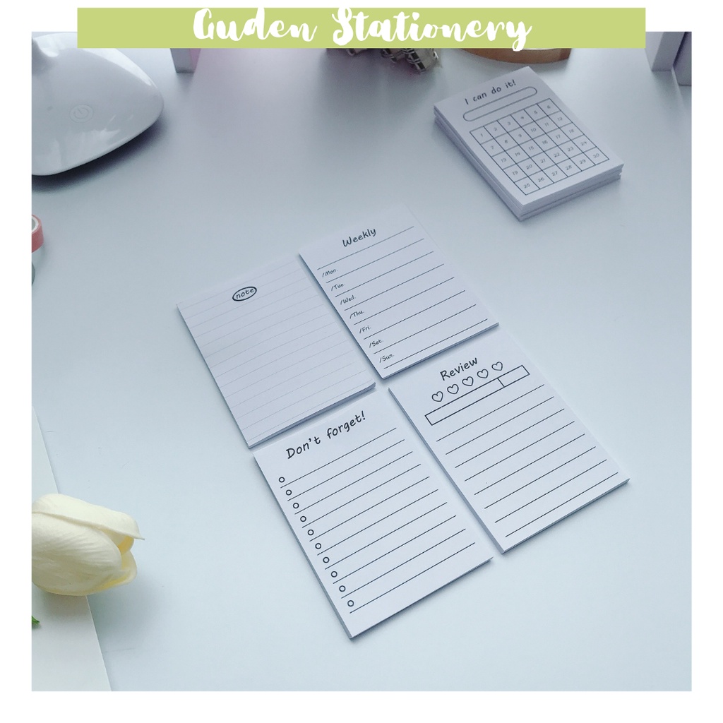 Giấy note Basic giấy ghi chú đơn giản tệp 30 tờ Guden Stationery