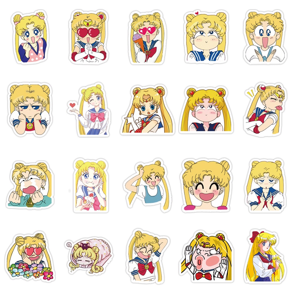 Sailor Moon Miếng Dán Hoạt Hình Thủy Thủ Mặt Trăng Có Đèn Led Trang Trí Điện Thoại
