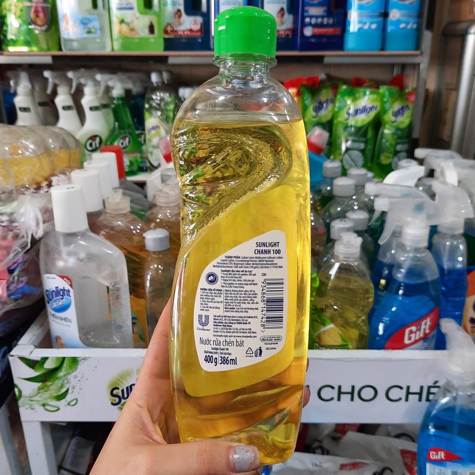Nước rửa chén Sunlight Chanh chai 400g