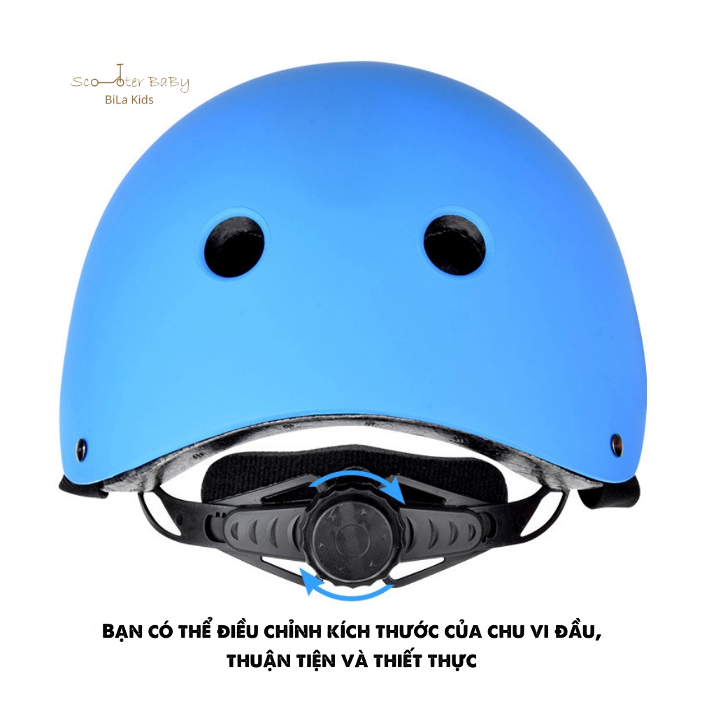 Mũ bảo hiểm trẻ em BILA KIDS cho bé từ 2-15 tuổi siêu nhẹ dùng đi scooter, xe đạp, xe máy