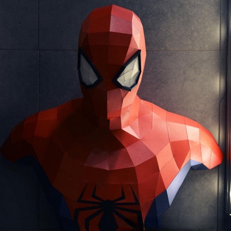 Khuôn Giấy Tạo Hình 3d Người Nhện Treo Tường Trang Trí DIY