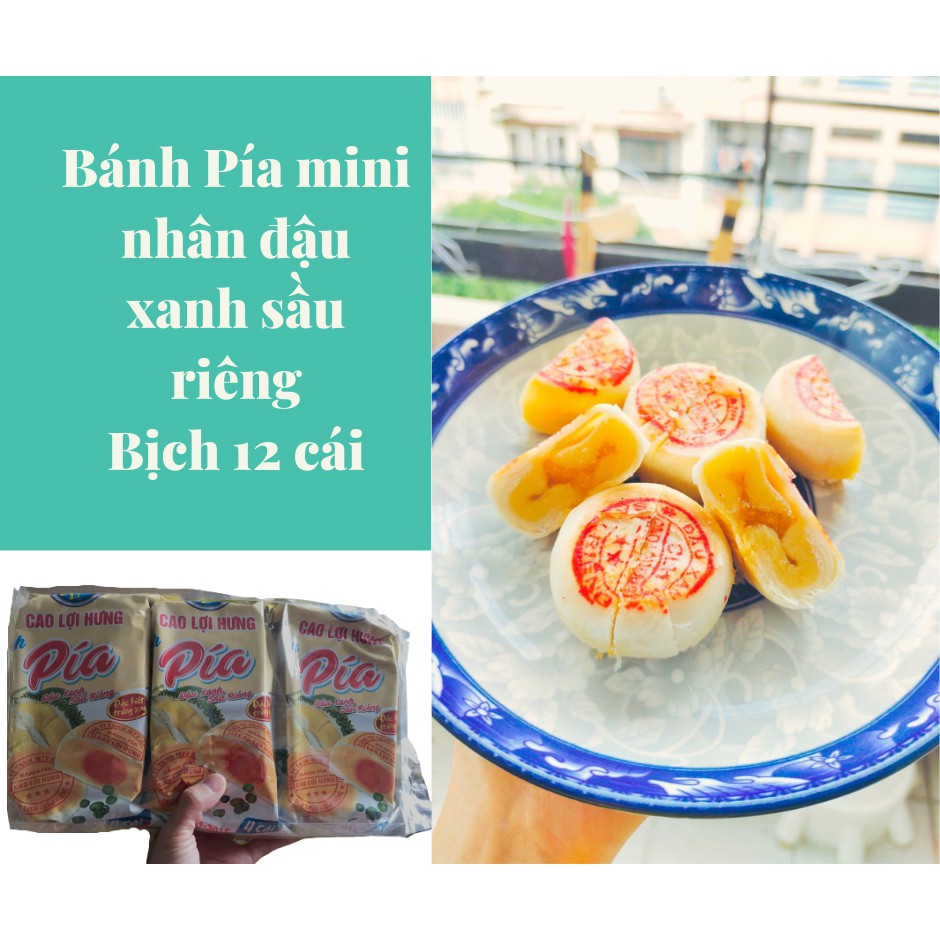 Bịch 12 cái Bánh Pía Mini Nhân đậu xanh sầu riêng trứng xây_Bánh Pía Cao Lợi Hưng_Đặc sản Sóc Trăng,Đặc sản Miền Tây,b12