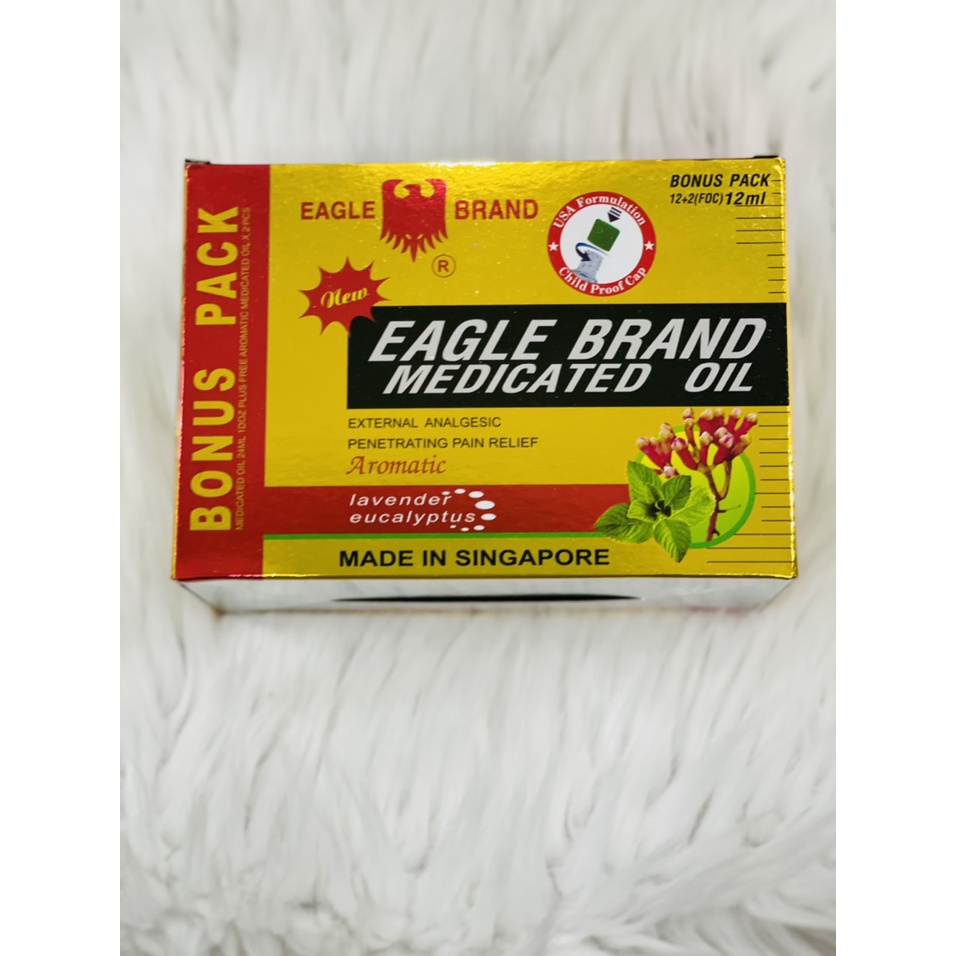 Dầu gió Dạng lăn Con ó Vàng Singapore Eagle Brand Medicated Oil 12ml Singapore  Loại II- Hương bạc hà đinh dương