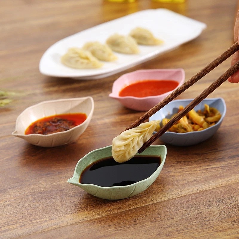 Chén Bát Đựng Gia Vị Hình Chiếc Lá Dĩa Đựng Nước Chấm Dễ Thương
