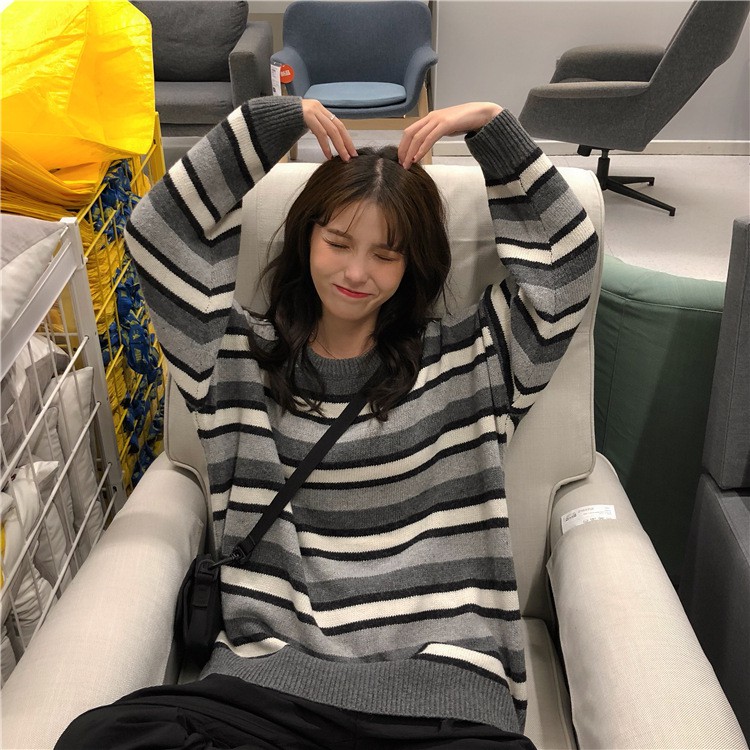 Áo len kẻ ngang màu sắc - MS72