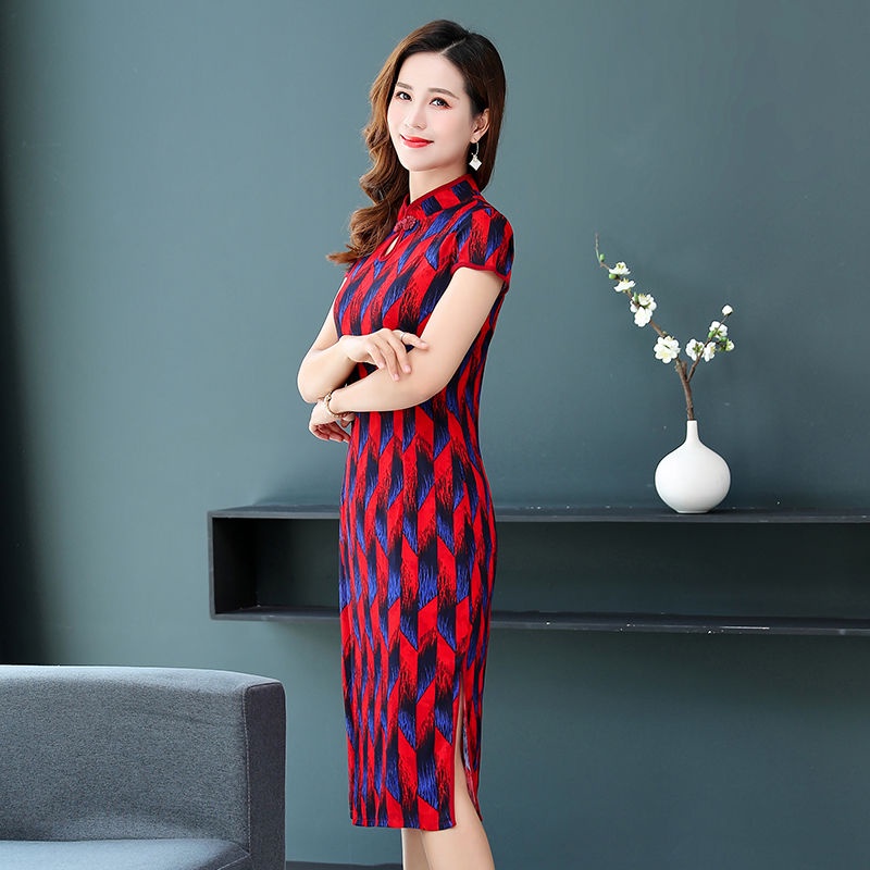 Chất lượng tốt Sản phẩm nổi bật Áo dài  Đầm Sườn Xám Cách Tân Dáng Rộng Phong Cách Phương Tây Thời Trang Mùa Hè Cho Phụ Nữ Trung Niên