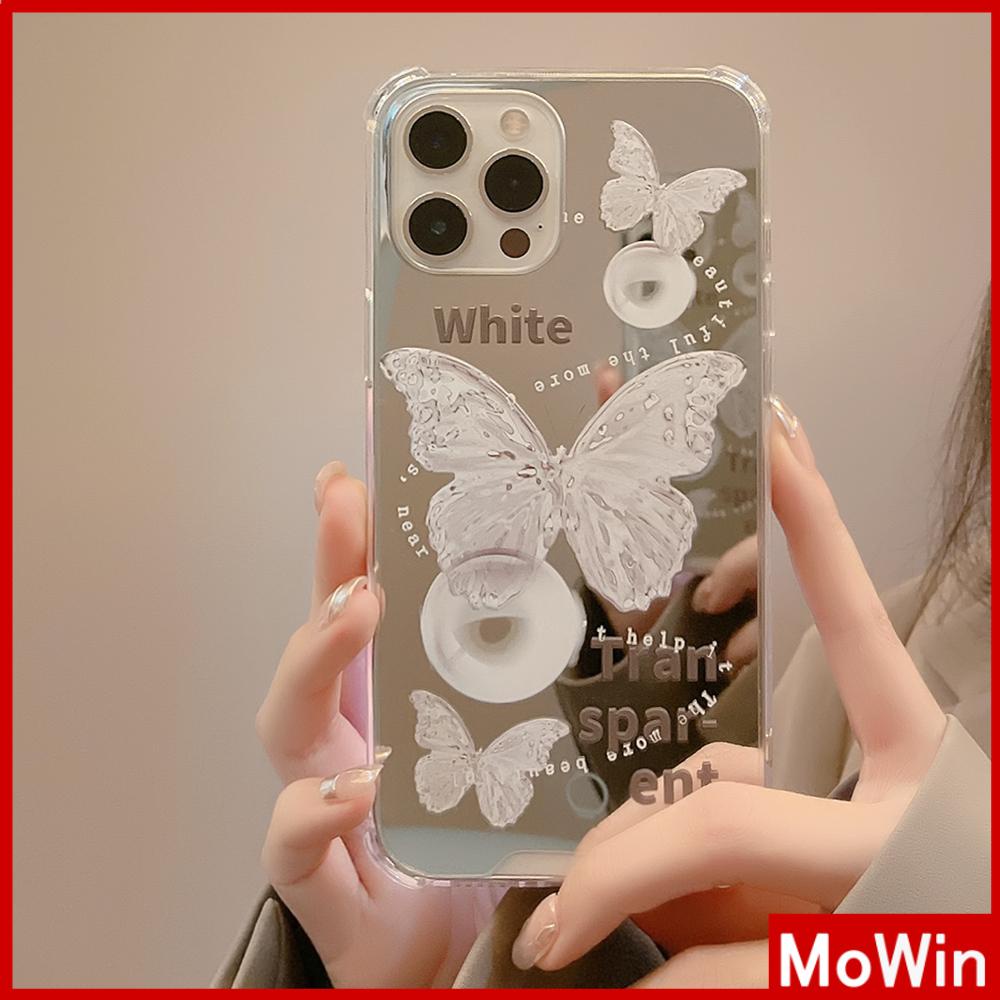 Ốp điện thoại mặt gương HD acrylic hình bướm chống sốc thích hợp cho iPhone 11 13 Pro Max 12 Pro Max iPhone 7+ xr
