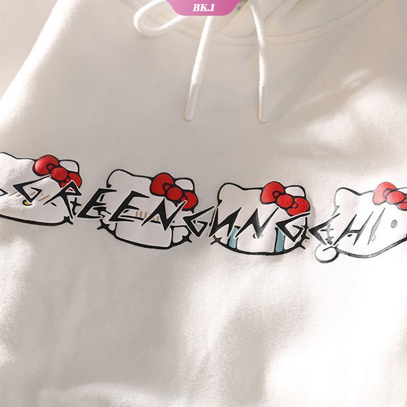 Áo Hoodie Tay Dài Chui Đầu Dáng Rộng In Hình Hello Kitty Kiểu Hàn Quốc Thời Trang Mùa Thu 2022