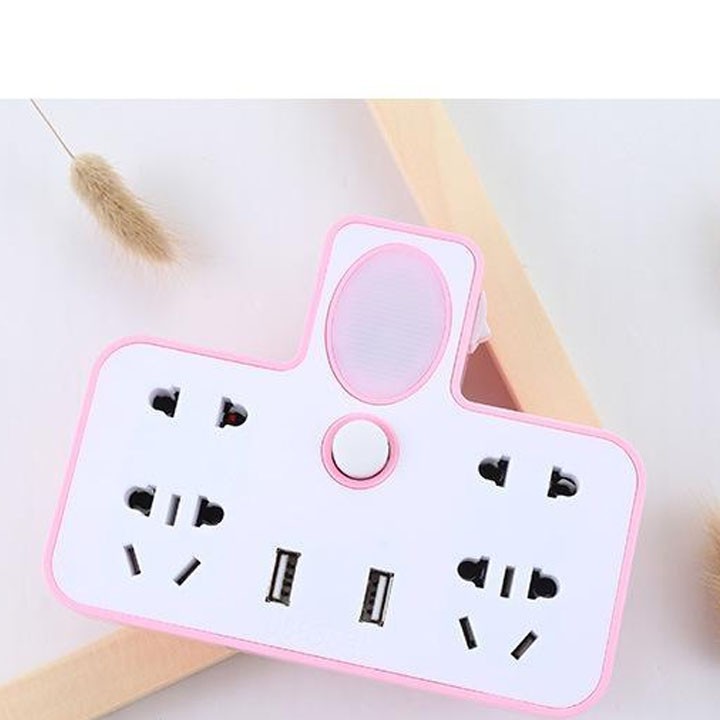 Ổ cắm điện đa năng 4 trong 1 không dây tích hợp đèn ngủ cổng sạc usb công tắc vít cố định thông minh