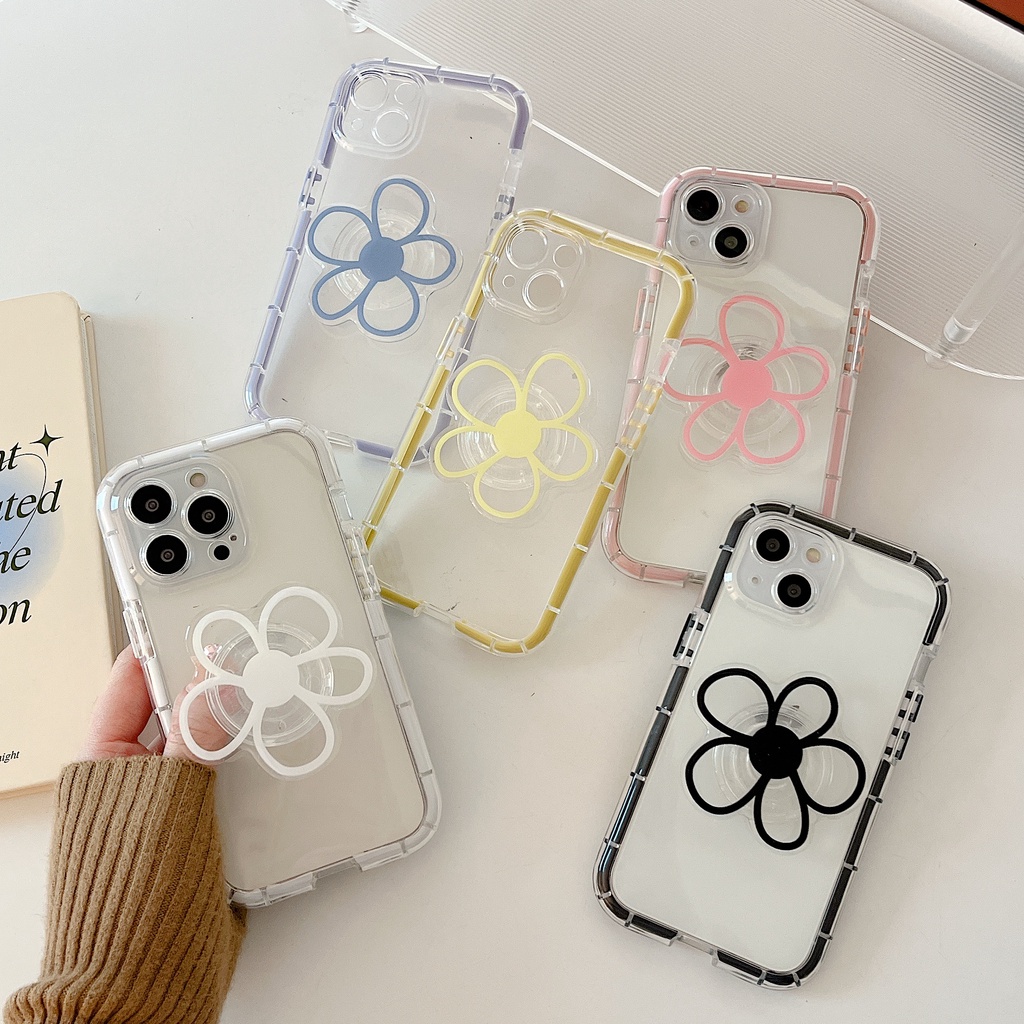 Ốp Điện Thoại Mềm Trong Suốt Màu Dạ Quang Có Giá Đỡ Túi Khí Cho iphone 13-7P 11pro 13 12 11 pro Max X XS Max XR 7 8 PLUS 13-7P