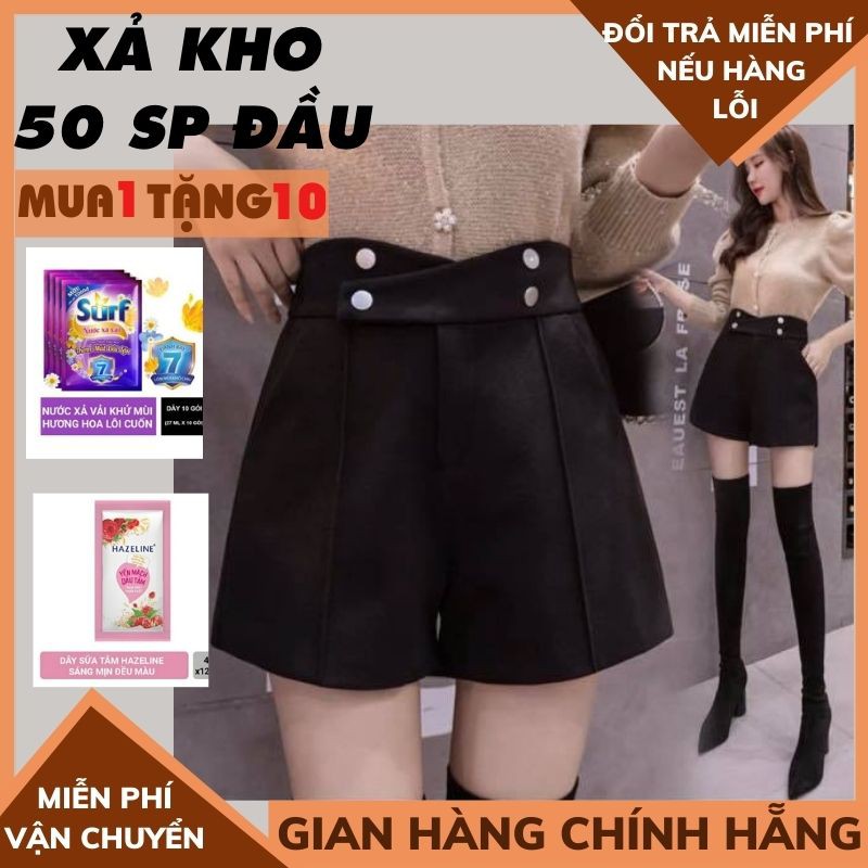 (QUÀ TẶNG LÀ 1 DÂY CỘT TÓC) Quần đùi nữ 🍀quần sóc chất tuyết mưa nút 2 hàng cực xinh ,phong cách trẻ thời trang 1989 HÓT