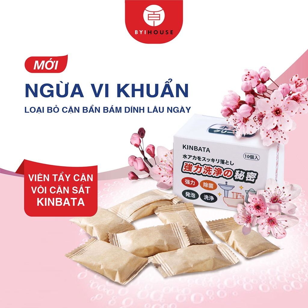 Viên Tẩy Cặn Vôi Cặn Sắt Trong Bình Siêu Tốc, Máy Lọc Nước, Cây Nước Nóng Nhật Bản KINBATA 9011Z Hàng Chính Hãng