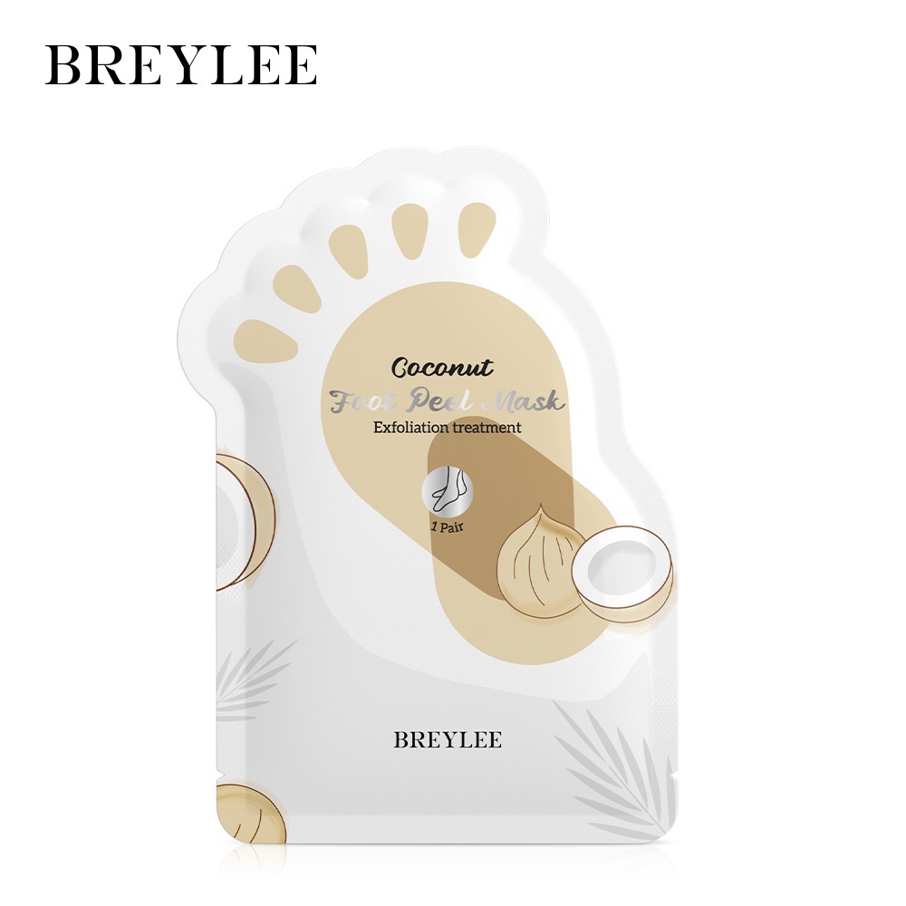 1 Cặp Mặt Nạ Chân Breylee Chiết Xuất Dầu Dừa Dưỡng Ẩm Trắng Da