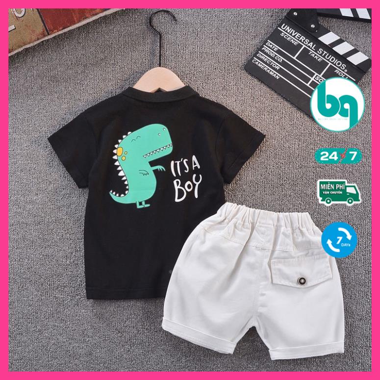 Áo thun bé trai, set bộ Polo cho bé, chất cotton cao cấp thấm hút mồ hôi, quần jean co giãn