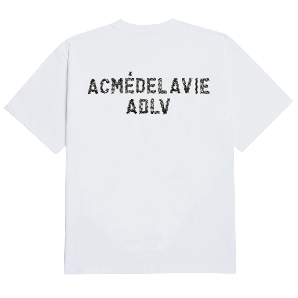 ADLV Áo thun cotton ngắn tay thêu họa tiết thời trang