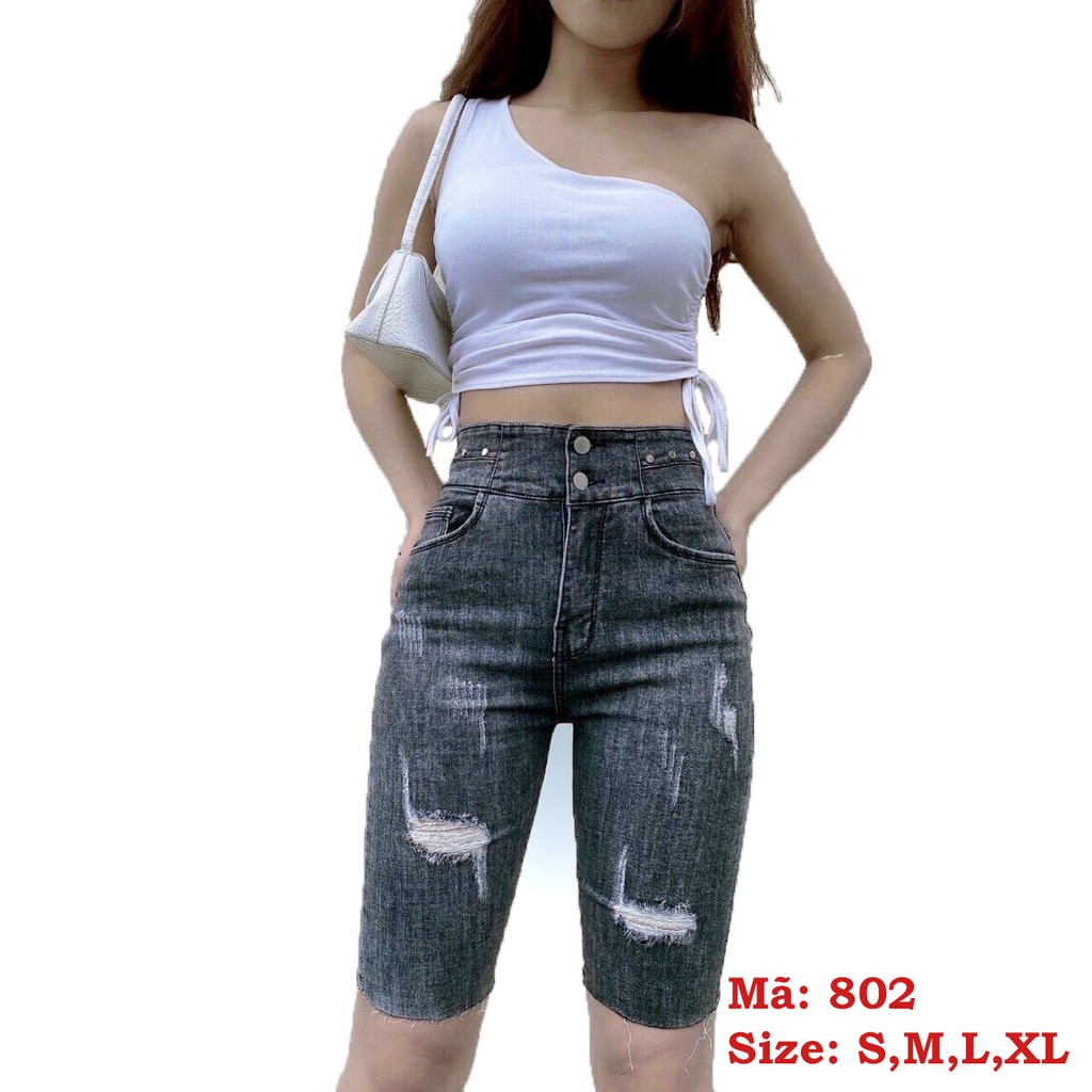 Quần Ngố Jean Nữ ❤️FREESHIP❤️ Quần Ngố Bò Nữ Lưng Cao Chất Denim Co Giãn Nhẹ Mẫu Mới Đẹp Mê Ly Chuẩn Hàng Shop - QNJNU3