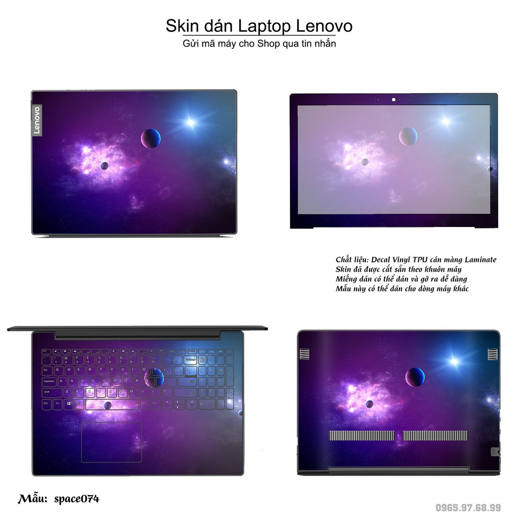 Skin dán Laptop Lenovo in hình không gian nhiều mẫu 13 (inbox mã máy cho Shop)