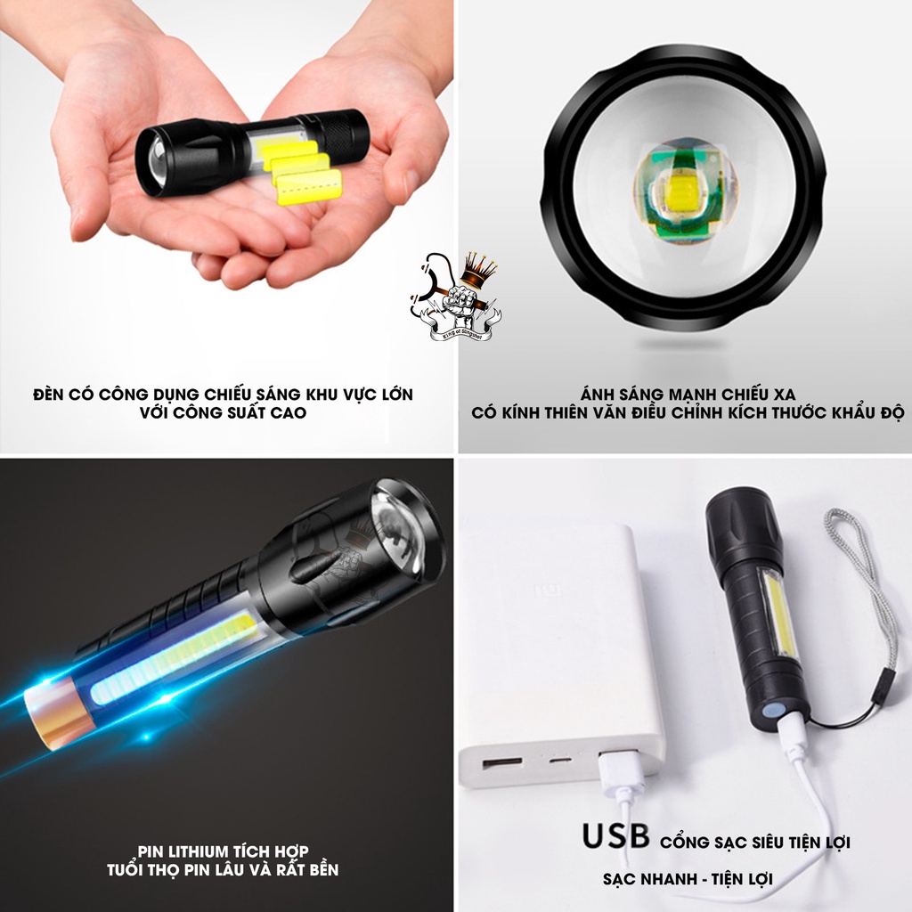 Đèn Pin Mini Siêu Sáng Cao Cấp Có Zoom Xa Gần siêu tiện mang đi ,Có Thể Sạc Được, Đèn Pin Mini Led Siêu Sáng [A511]
