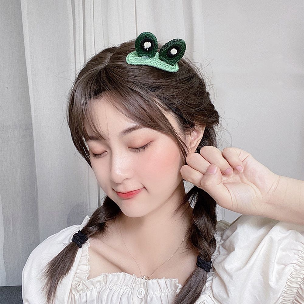 Kẹp Tóc Dệt Kim Ba Chiều Họa Tiết Hoạt Hình Động Vật Dễ Thương Phong Cách Hàn Quốc