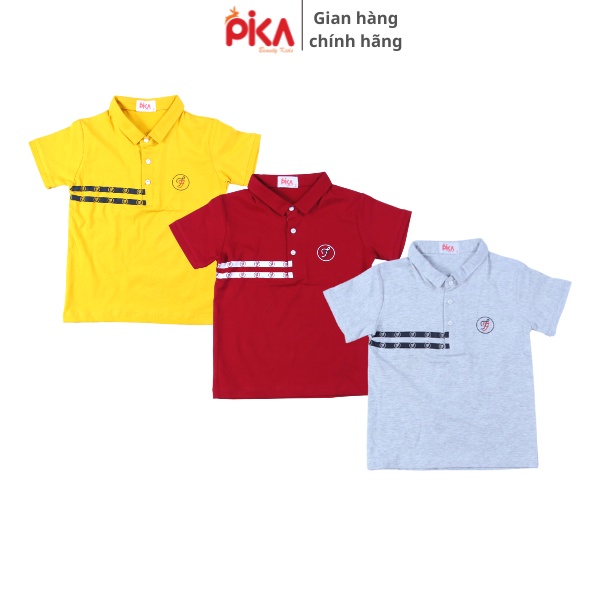 Áo cổ trụ cho bé trai - Pika kids - chất liệu cotton - Quần áo trẻ em từ 22-40kg