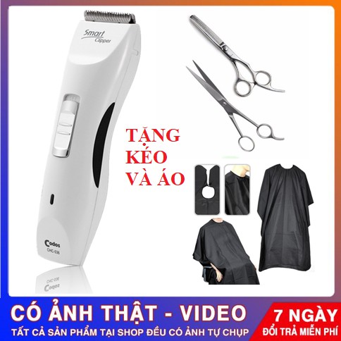 [CÓ VIDEO THẬT] Tông đơ cắt tóc Codos CHC 536 Tặng bộ kéo và áo choàng-Tăng đơ cắt tóc