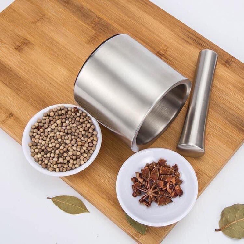 Bộ cối chày inox 304 - hàng cao cấp không vết hàn - bảo hành trọn đời không han gỉ mẫu mới