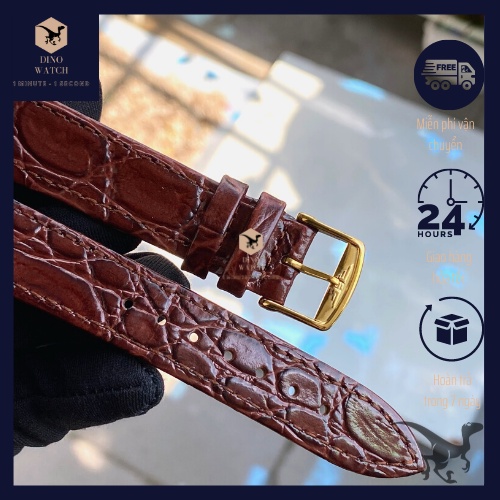 Dây da dành cho đồng hồ longines size 18/20mm,khóa vàng