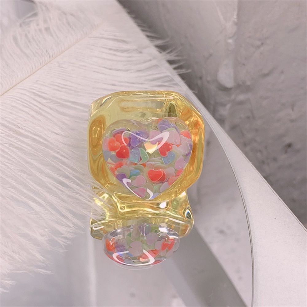 1 Nhẫn Đeo Ngón Tay Bằng Nhựa Resin Màu Kẹo Ngọt Thời Trang Cho Nữ