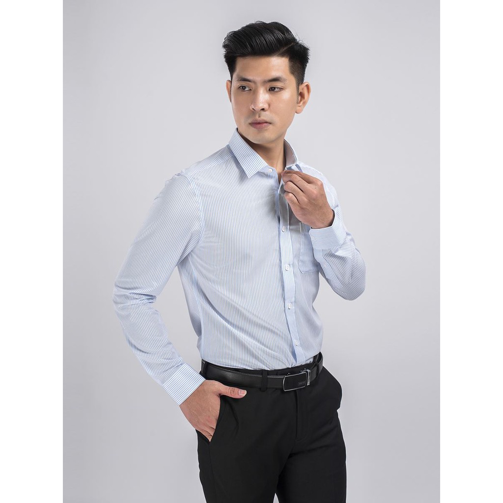 Áo sơ mi nam dài tay ARISTINO kẻ sọc xanh nhạt - ALS04608 | BigBuy360 - bigbuy360.vn