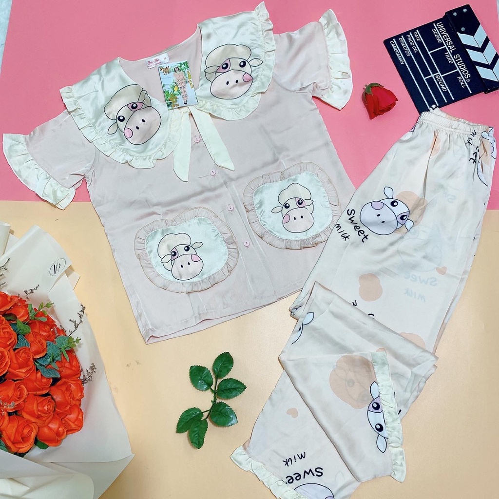 HÀNG CAO CẤP - [ Hot ] Bộ Pijama Dài Tiểu Thư Chất Lụa Latin Mặc Nhà Mịn Mát - Bộ Dài Siêu Xinh | BigBuy360 - bigbuy360.vn
