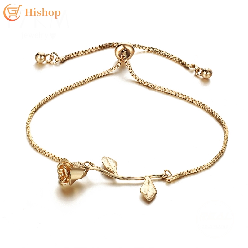 Vòng Đeo Tay Hishop Chất Liệu Bạc Thiết Kế Kiểu Hoa Hồng Đẹp Mắt | BigBuy360 - bigbuy360.vn