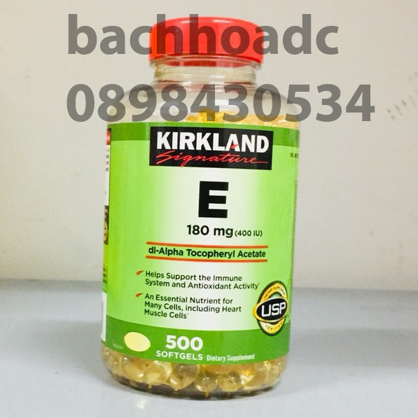 [date 2/2025 - hàng sẵn] (bill Costco) Vitamin E Thiên Nhiên 400 I.U Kirkland Signature 500 Viên Của Mỹ