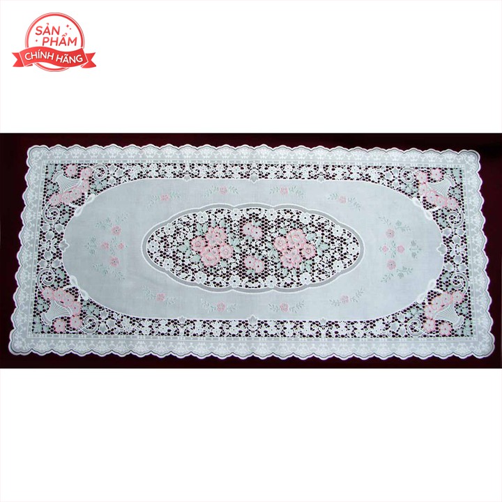 Khăn bàn salon hình chữ nhật Hoa mai 40x92cm Towa Nhật Bản