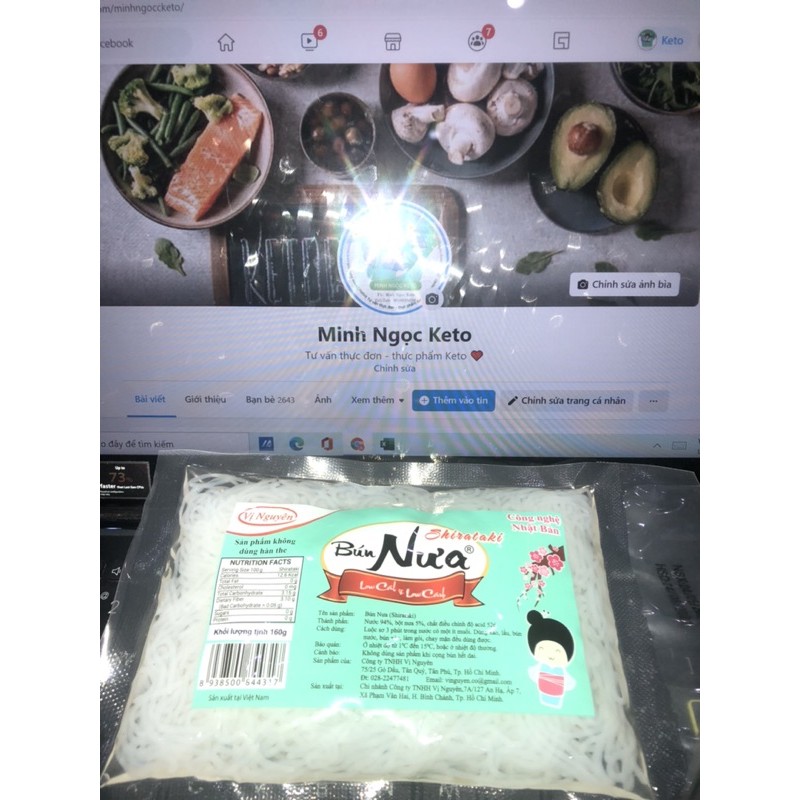 Bún nưa ăn kiêng Keto