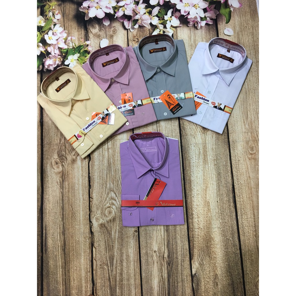 Áo sơ mi nam trung niên trơn nhiều màu size dưới 85kg