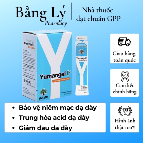 Dung Dịch Dạ Dày chữ Y Yumangel F - giúp giảm đau dạ dày, trung hòa acid dịch vị (Hộp 20 gói x 15 ml)