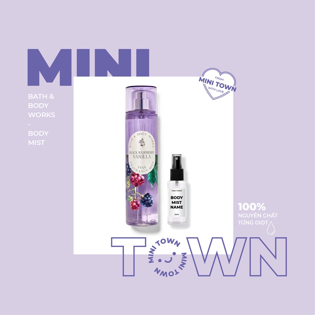 BLACK RASPBERRY VANILLA - Xịt Thơm Lưu Hương Toàn Thân Bath & Body Works Fine Fragrance Mist