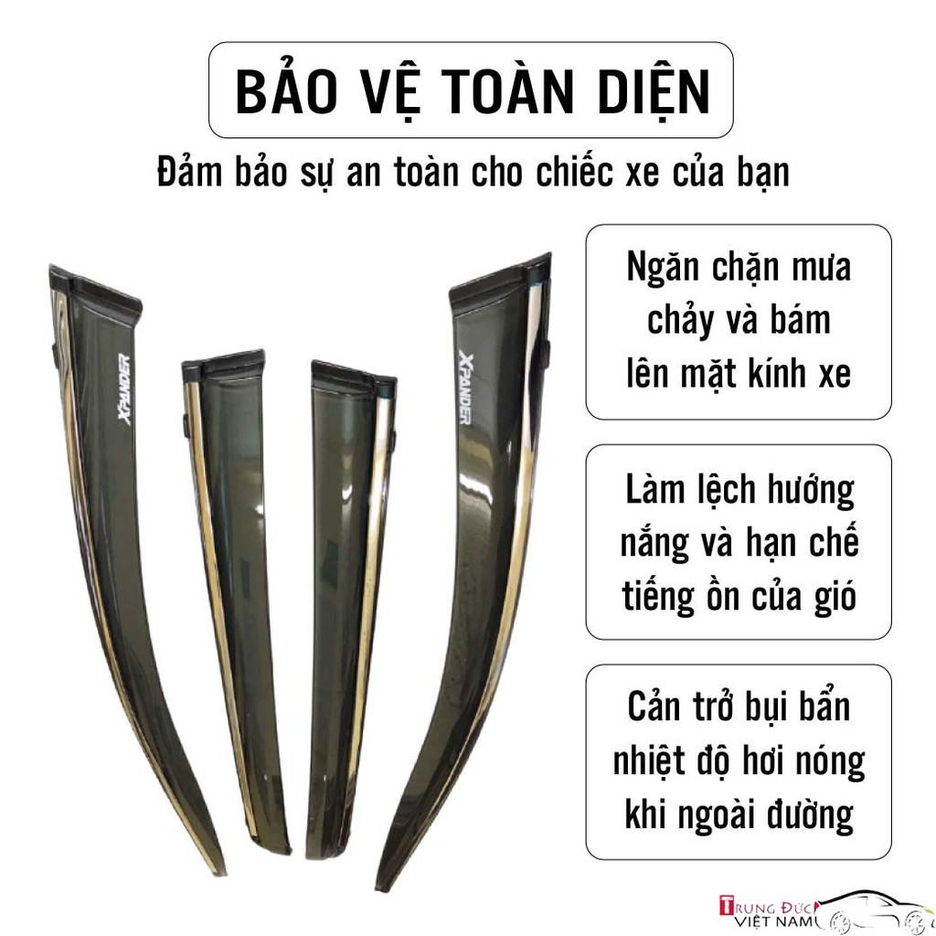 Vè mưa chỉ mạ Xpander 2018 - 2021 hàng cao cấp  ( chỉ viền inox )