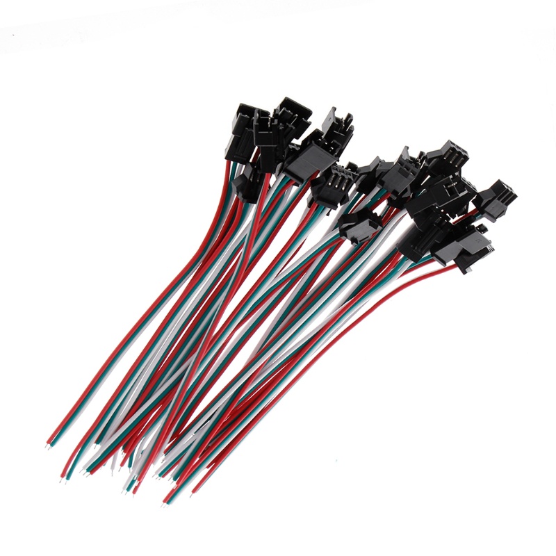 Set 10 Cặp Dây Cáp Nối 3 Chấu JST SM Male Female Cho WS2812B WS2812 WS2811